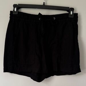 Gap Factory Women's Linen Blend Black Pull On Casual Shorts - Small
